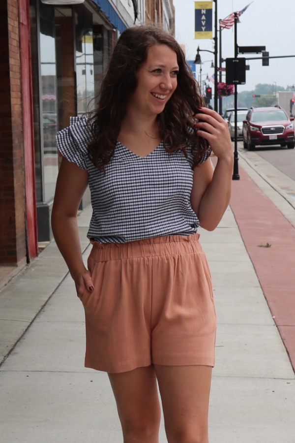 Rose Ruffle High Waisted Shorts