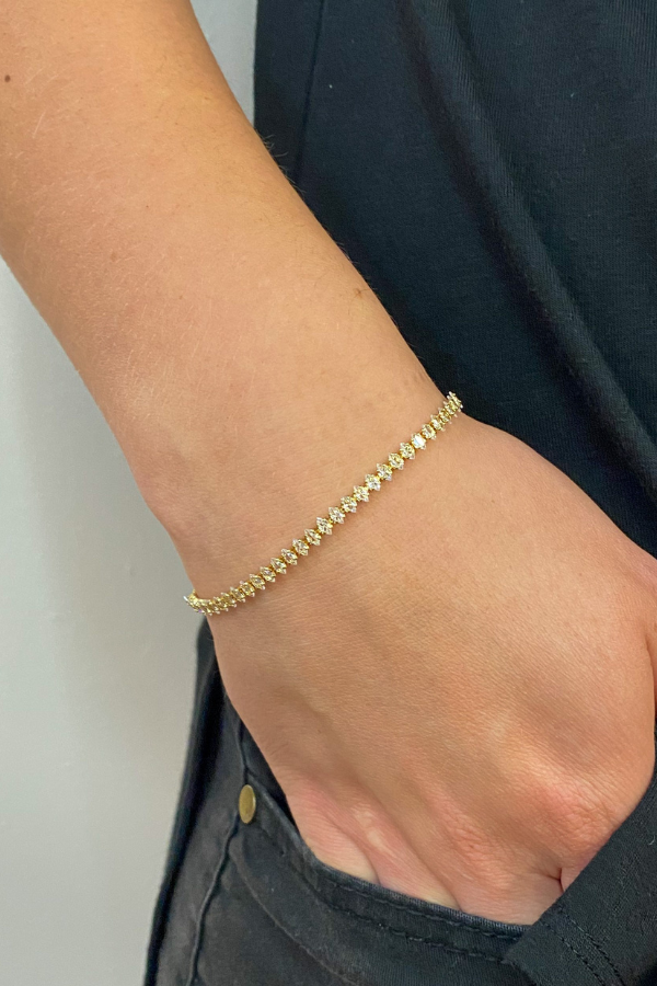 Gold Pulley Tennis Bracelet