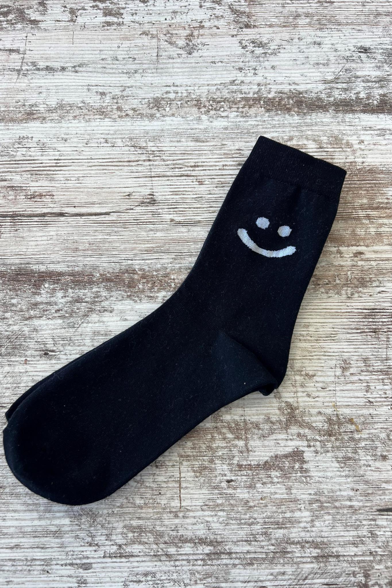 Smiley Face Crew Socks