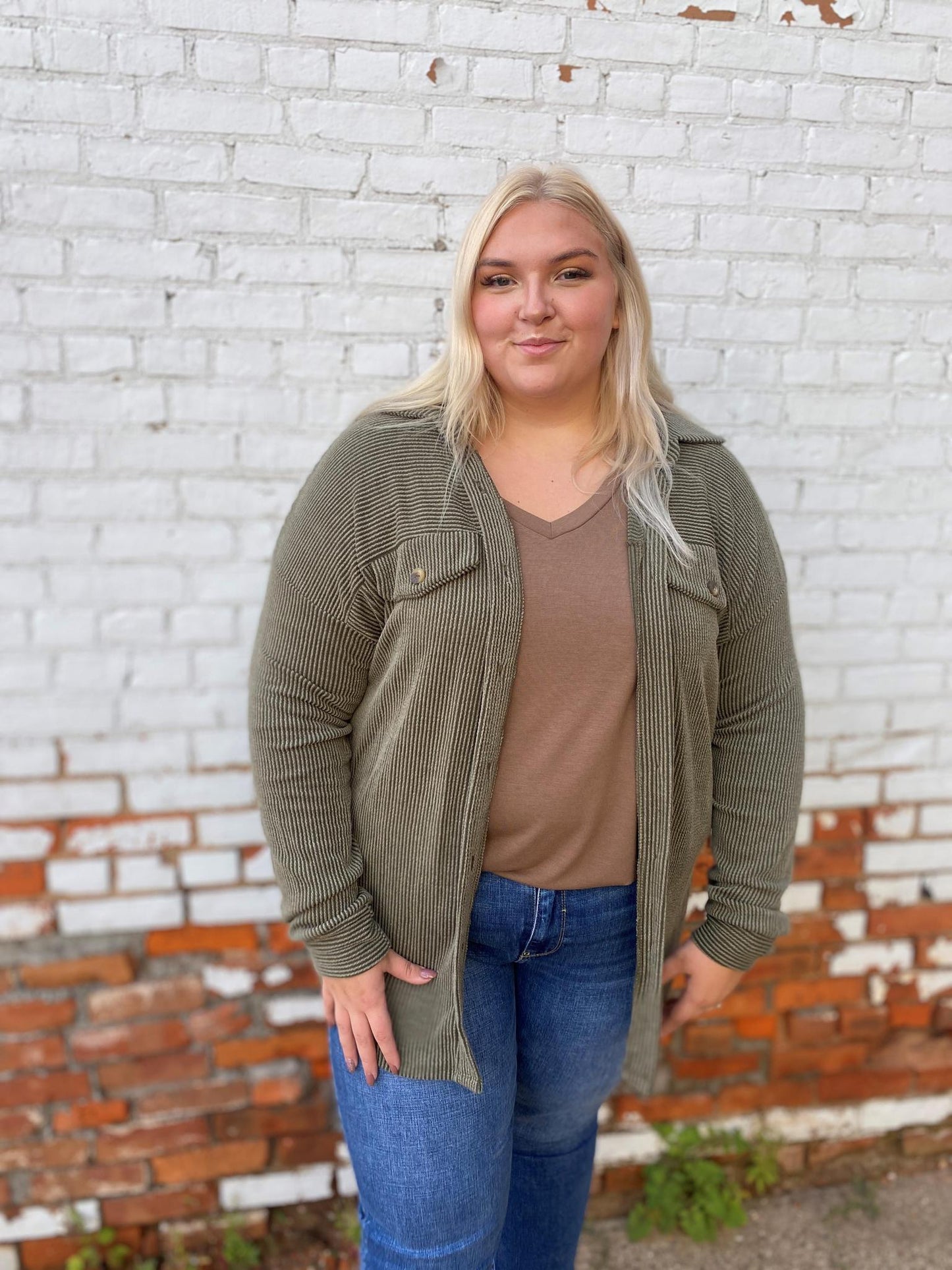 Dolman Long Sleeve V-Neck Top - Mocha