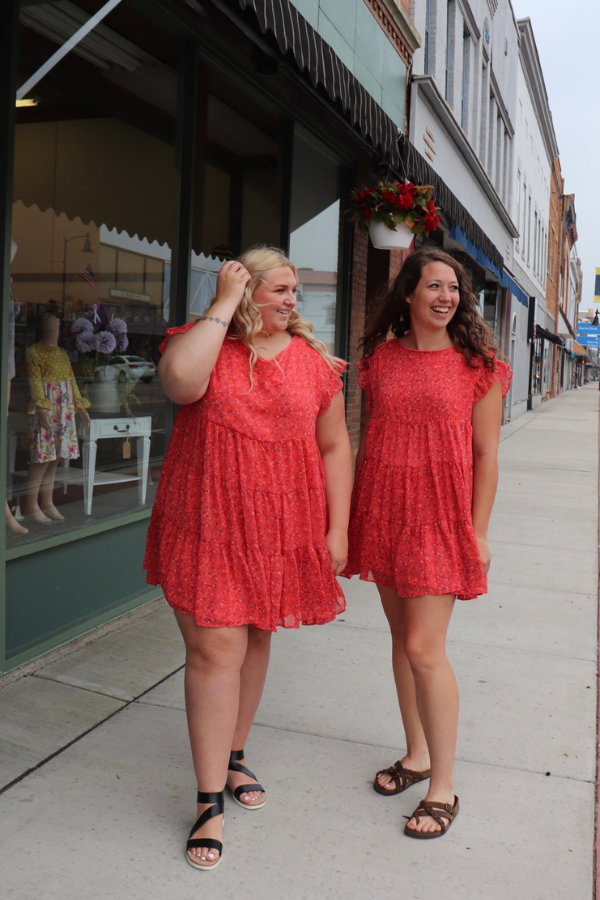 Floral Chiffon Tiered Dress
