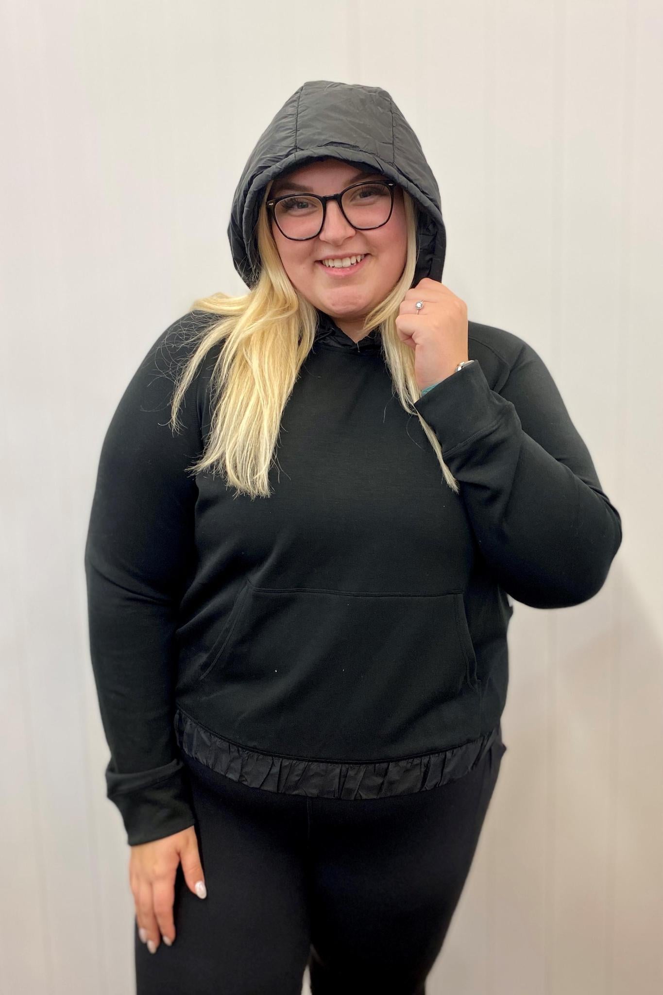 Mid-Weight Black Pullover Hoodie