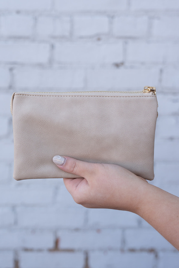 Light Beige Riley Crossbody/Wristlet