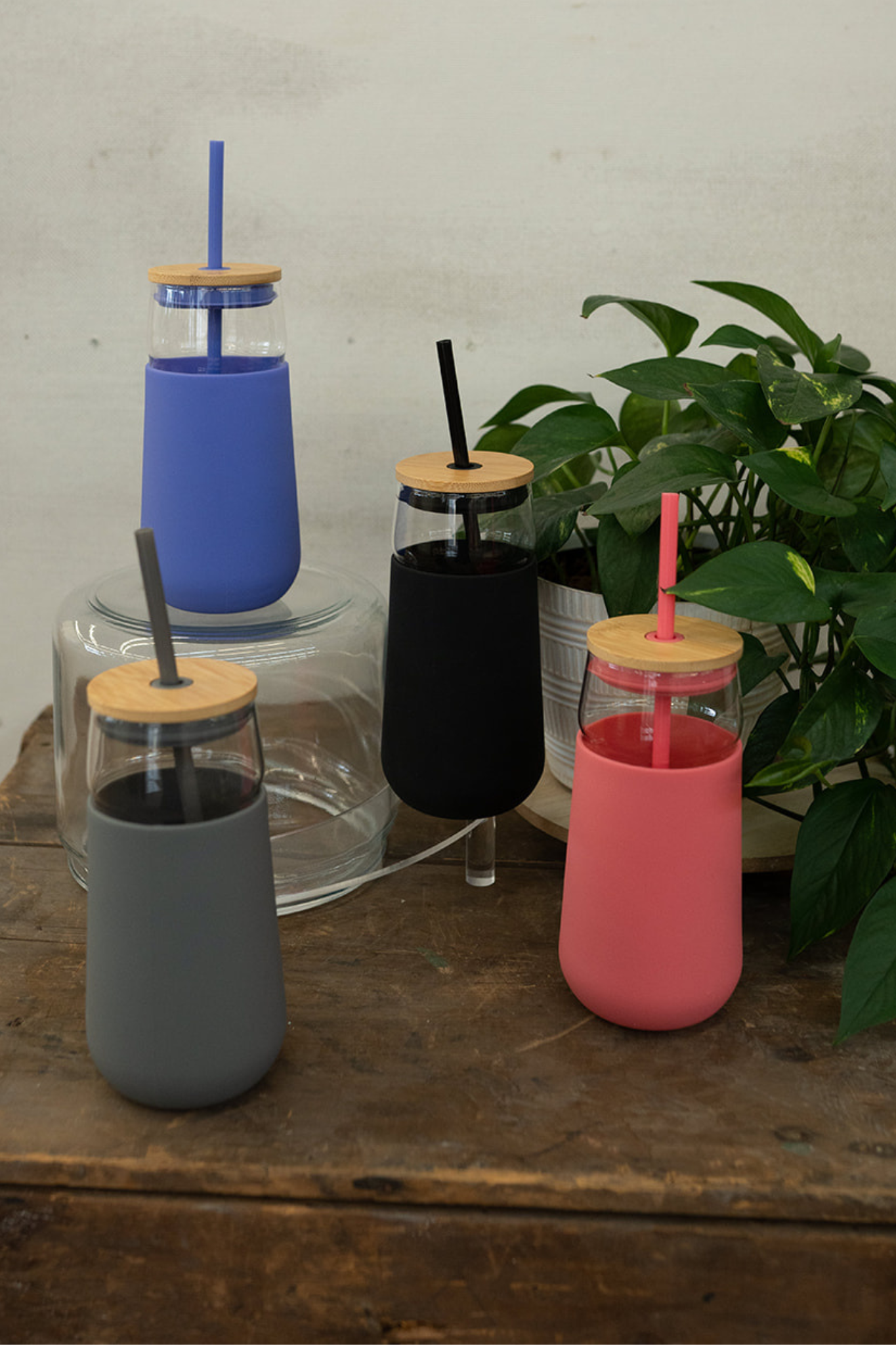 Glass Tumbler W Silicone Sleeve