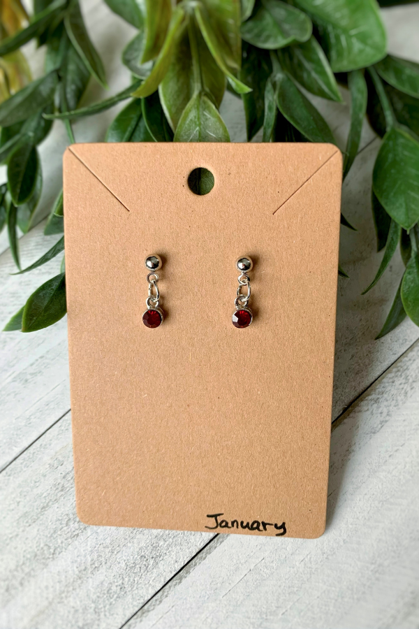 Birthstone Earrings Silver