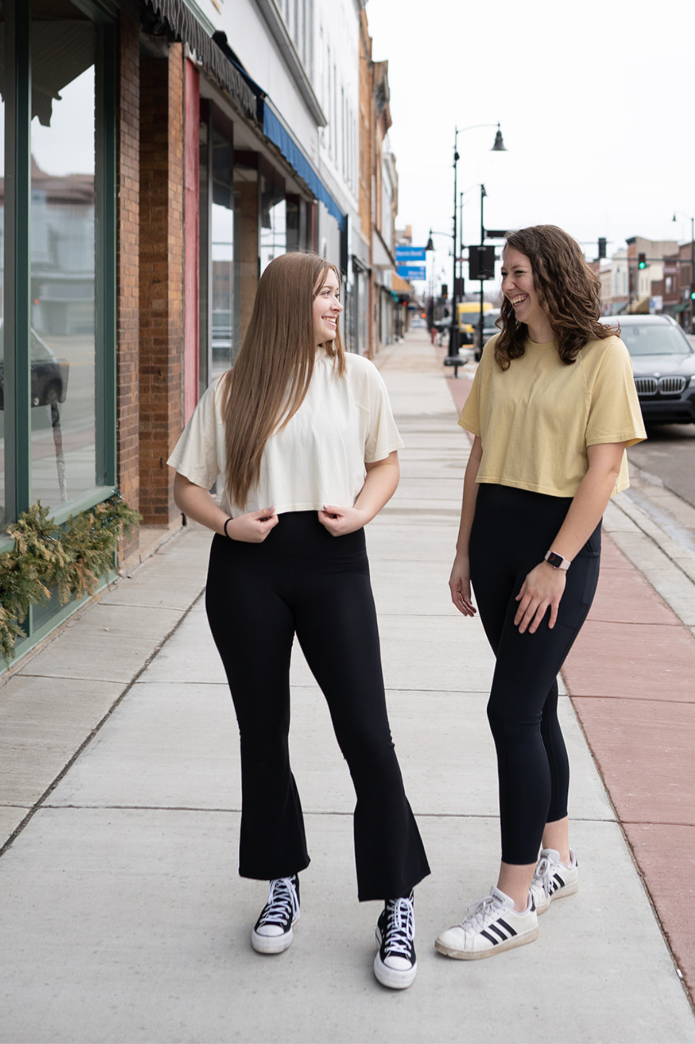 Swoop Back High Waisted Flare Leggings