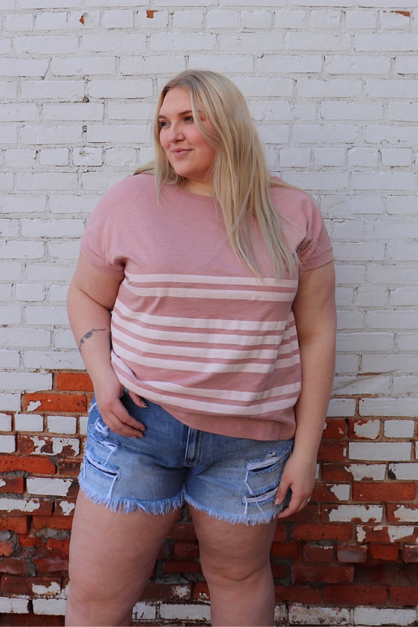 Mauve Striped Top