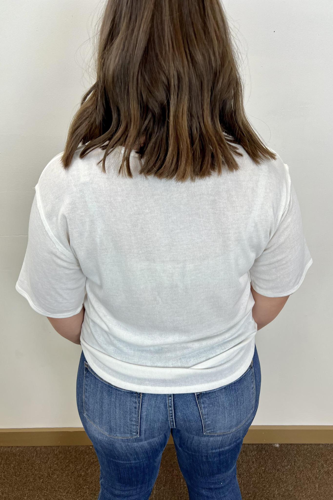 Ivory Button Knit Top