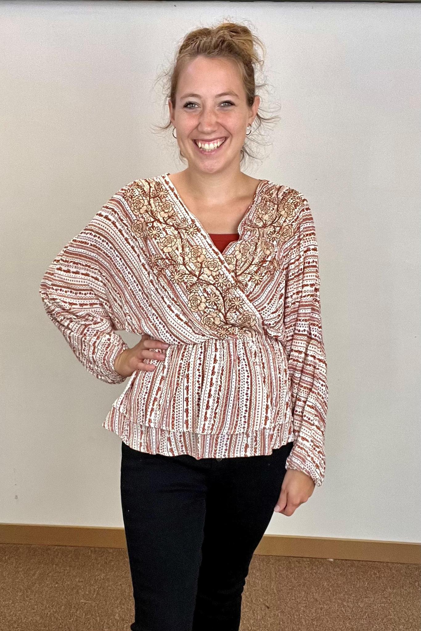 Rust & Ivory Woven Top