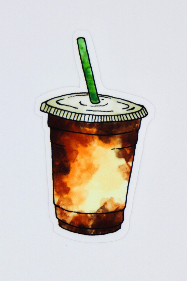 Iced Coffee Watercolor Sticker