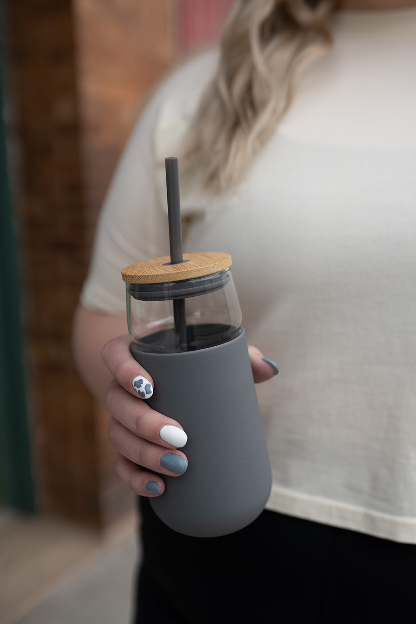 Glass Tumbler W Silicone Sleeve