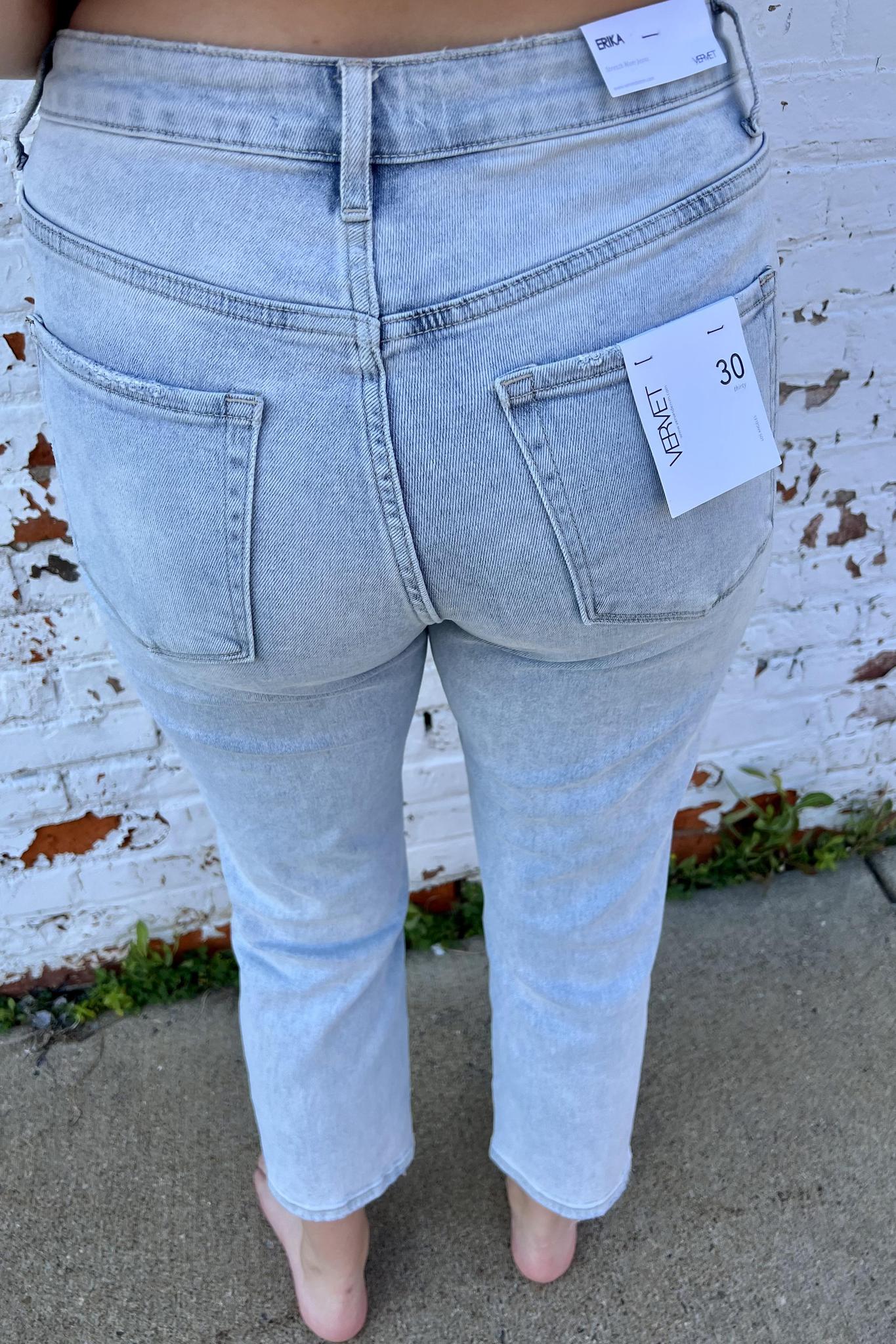 Stretch Ripped Mom Jeans