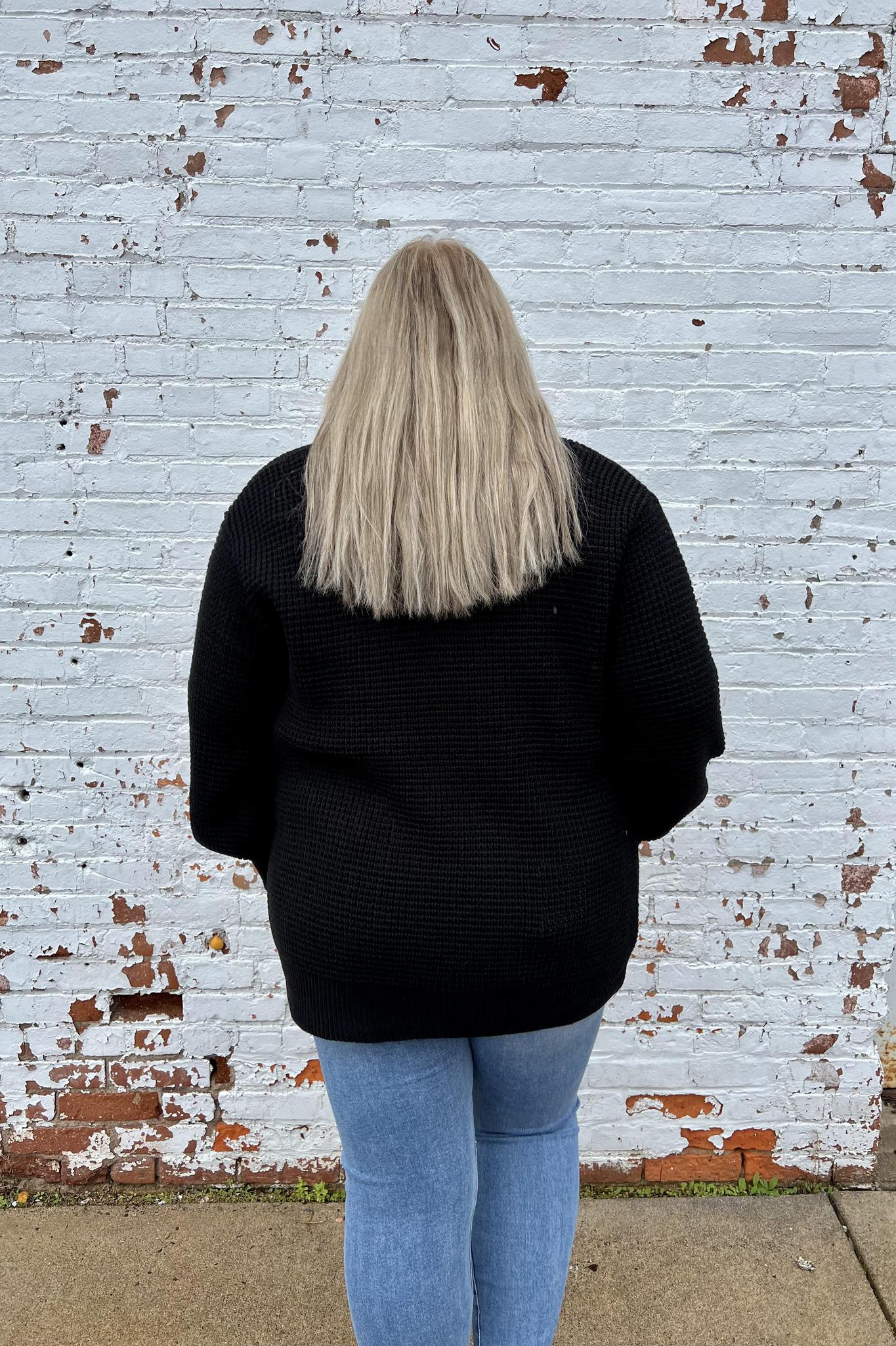 Waffle Knit Cardigan Sweater