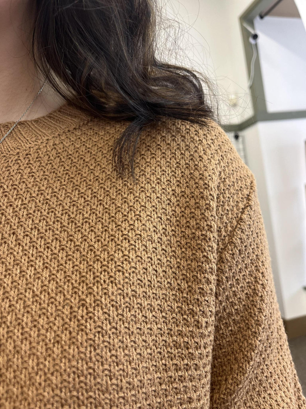 Round Neck Sweater - Deep Camel