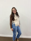 Side Tie Sweater Vest - Beige