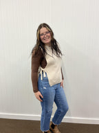 Side Tie Sweater Vest - Beige