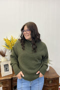 Dark Olive Mock Neck Sweater