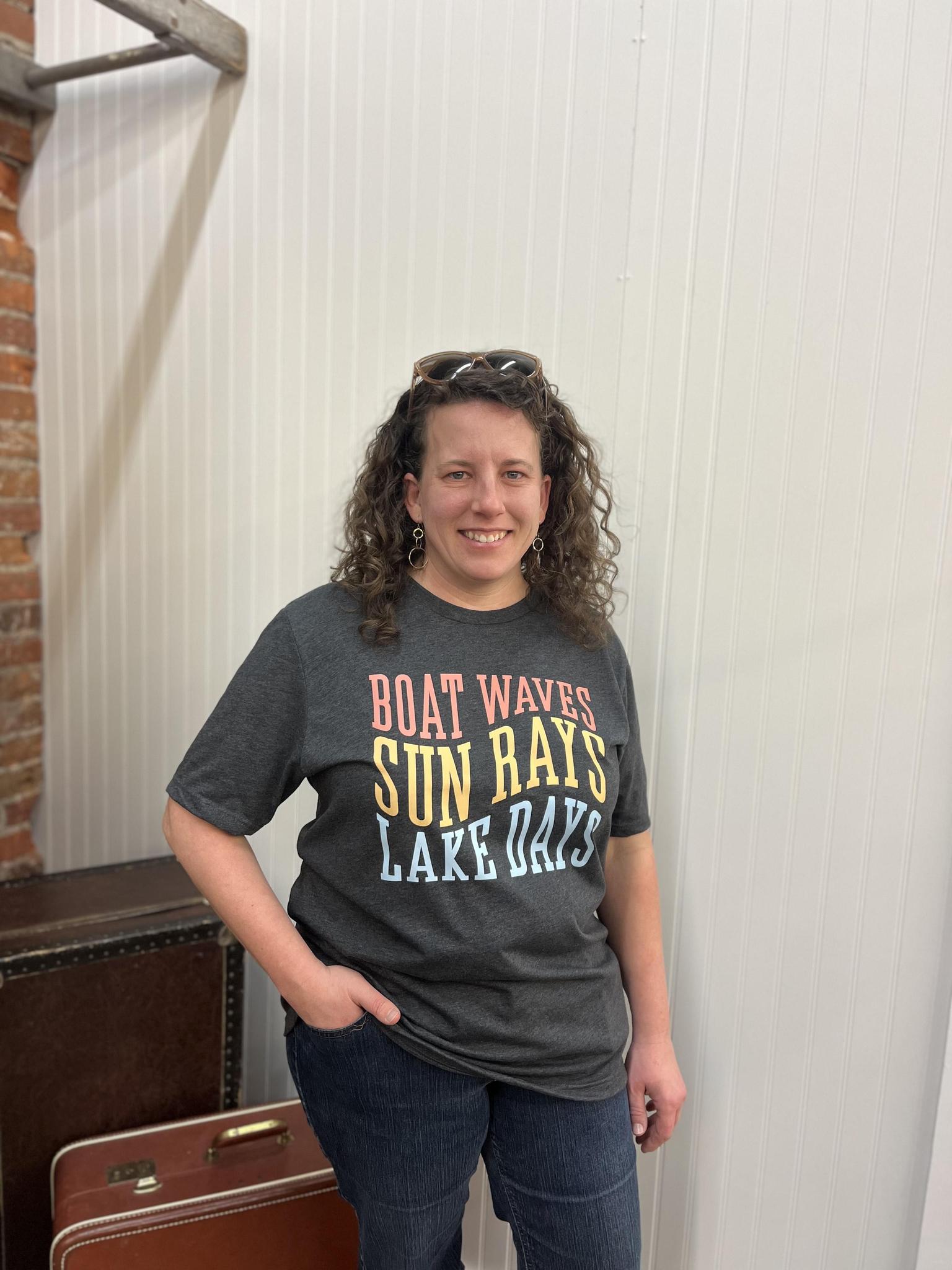 Boat Waves Sun Rays and Lake Days Tee