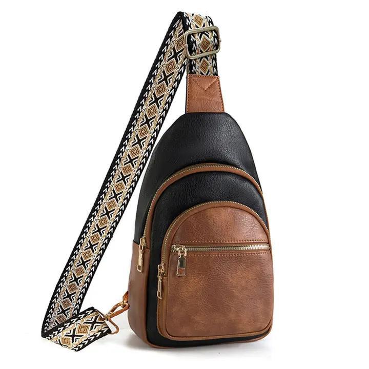 Retro Multi Layered Shoulder Bag - Brown