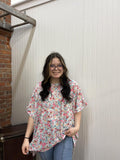 Dainty Floral Oversized Dolman Top