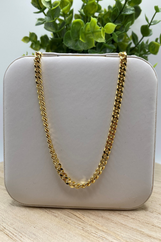 16" Gold Flat Cable Chain Necklace