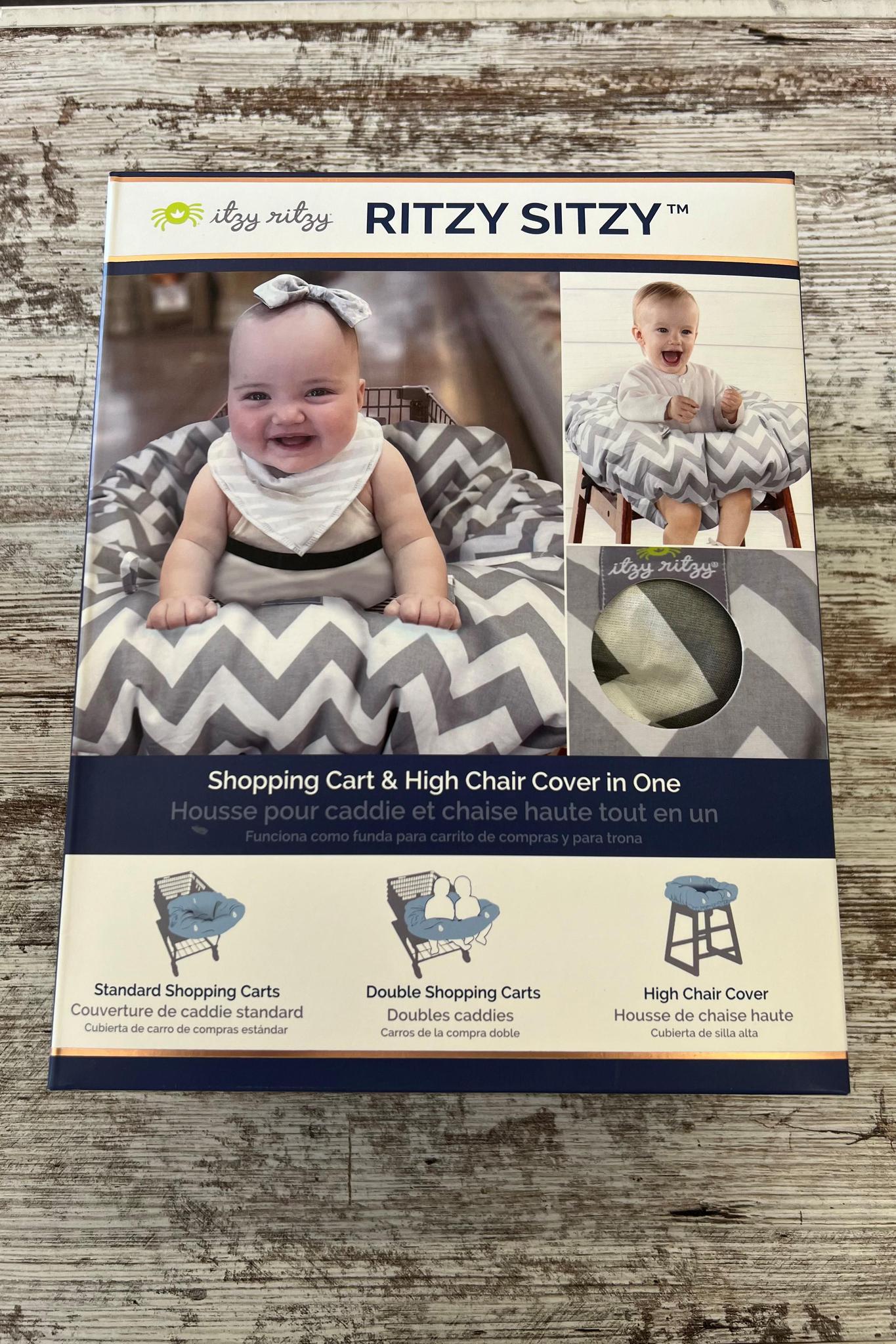 Shopping Cart and High Chair Cover - Grey Chevron