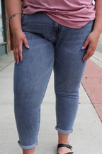 Kancan Mid Rise Slim Boyfriend Jeans