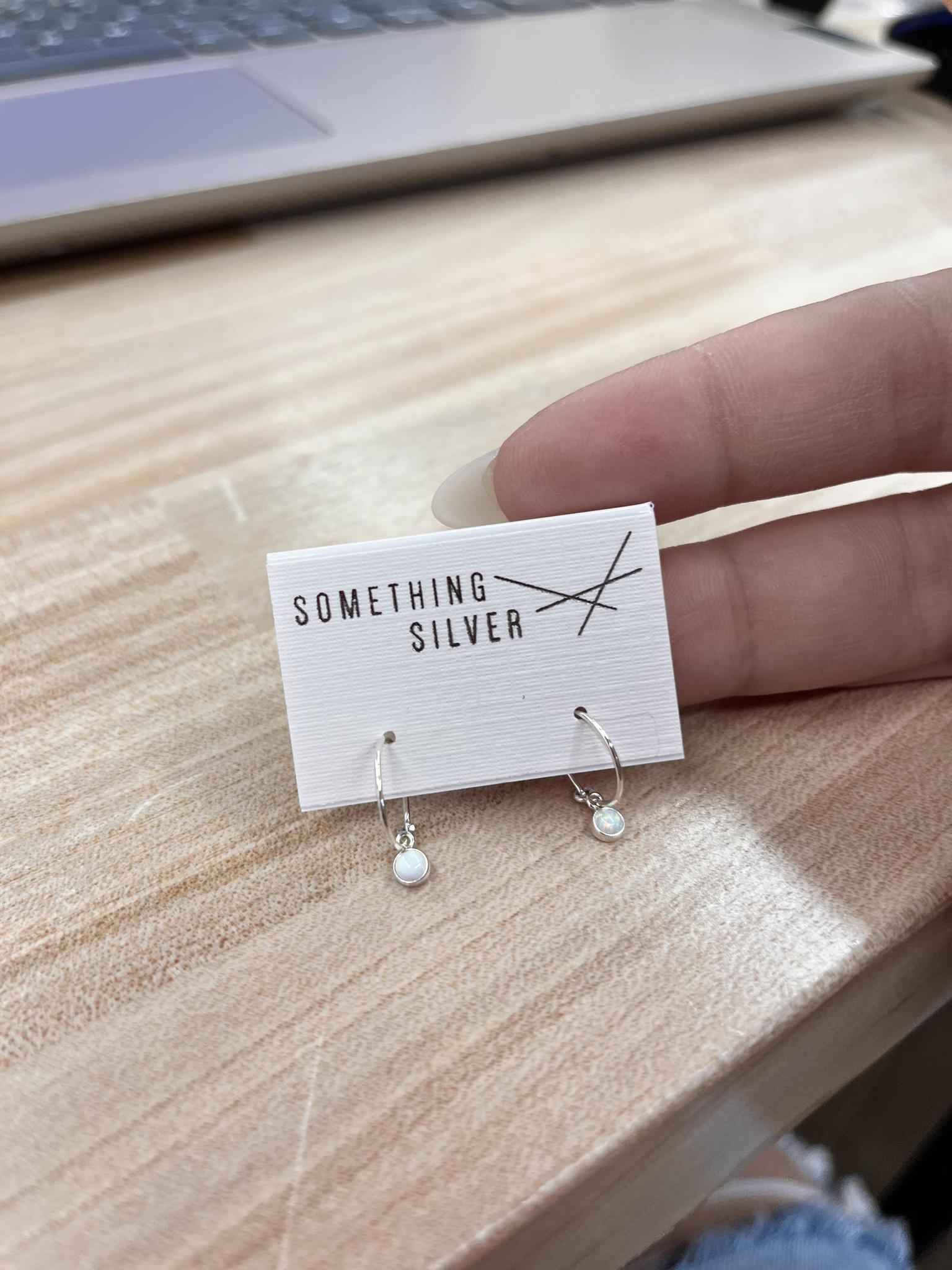 Little Opal Bezel Hoops