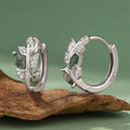 Moss Agate Leaf Branch Hoop Earrings