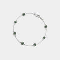Moss Agate Station Stacking Bracelet