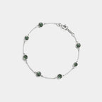 Moss Agate Station Stacking Bracelet