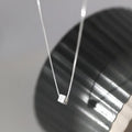 Brushed Geometric Cube Necklace