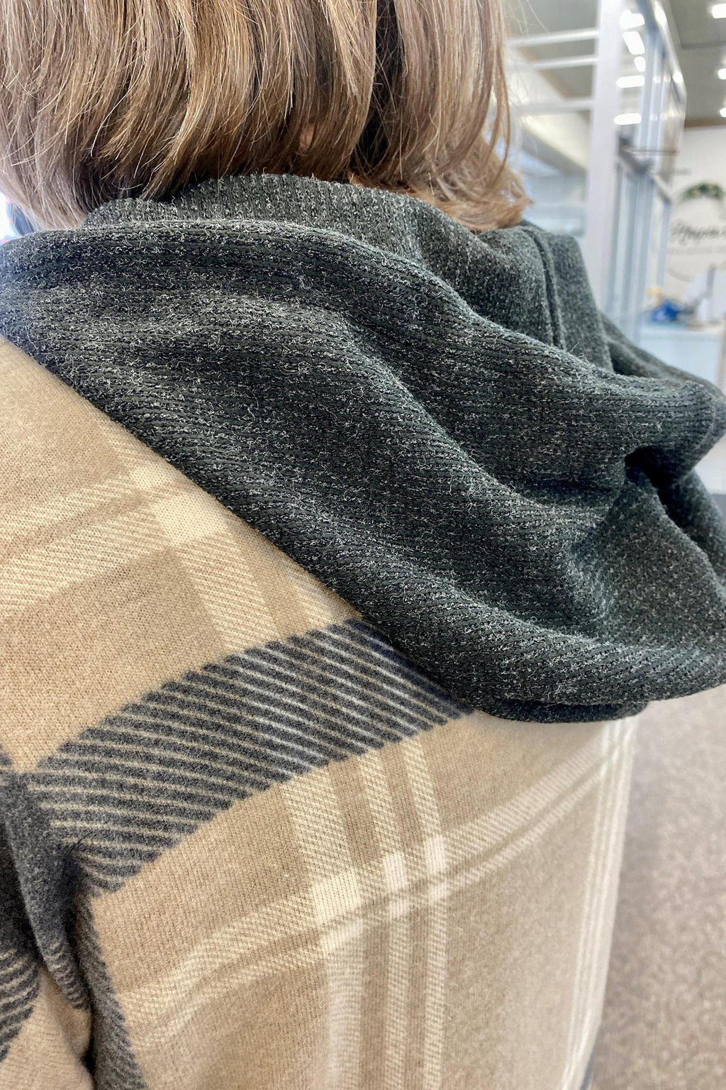 Hooded Soft Plaid Shacket - Mocha