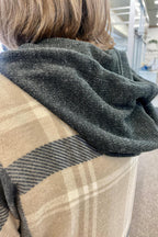Hooded Soft Plaid Shacket - Mocha