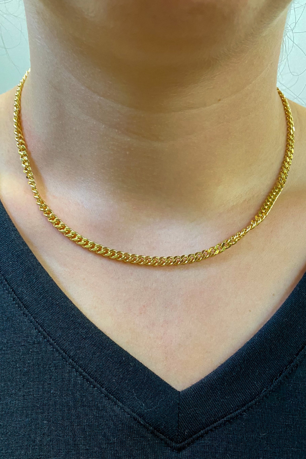 Gold Filled Fine Cable Chain Necklace with Spring Clasp ~ 18