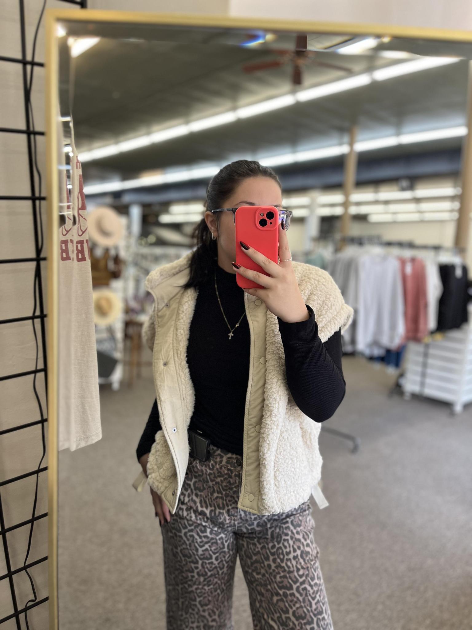 Oversized Faux Fur Vest - Mocha