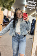 Loose Stylish Denim Jacket - Blue