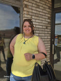 Pleated Tank Top - Yellow