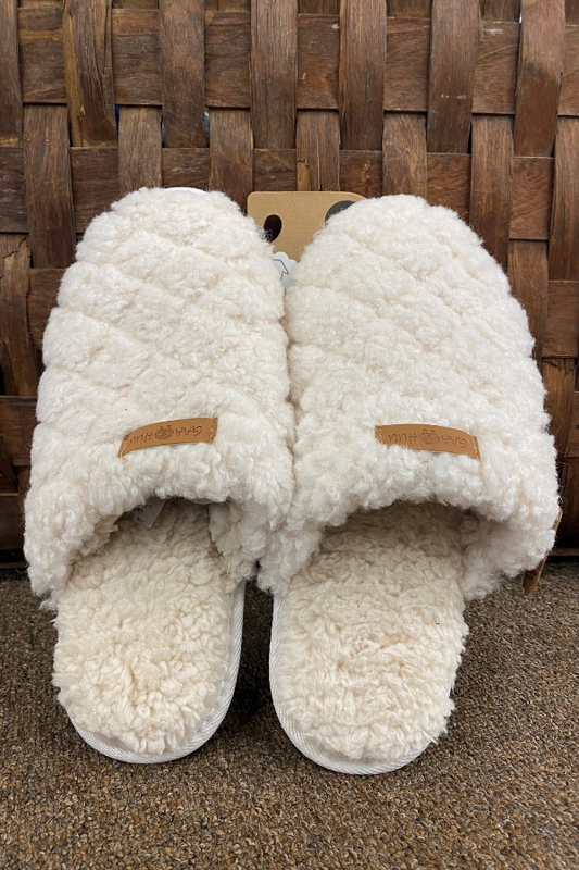 Quilted Faux Fur Slippers