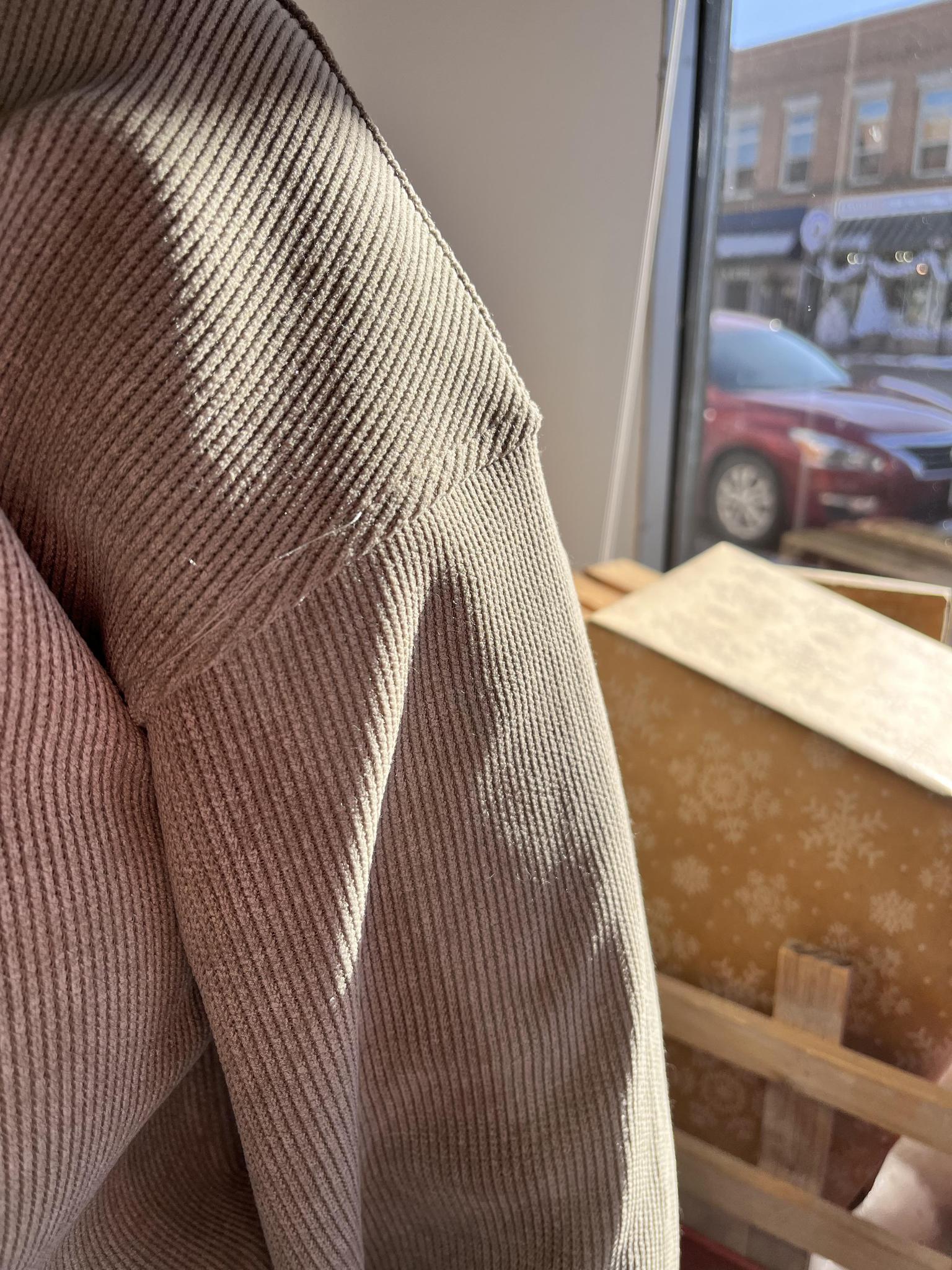 Green Oversized Ribbed Knit Pullover