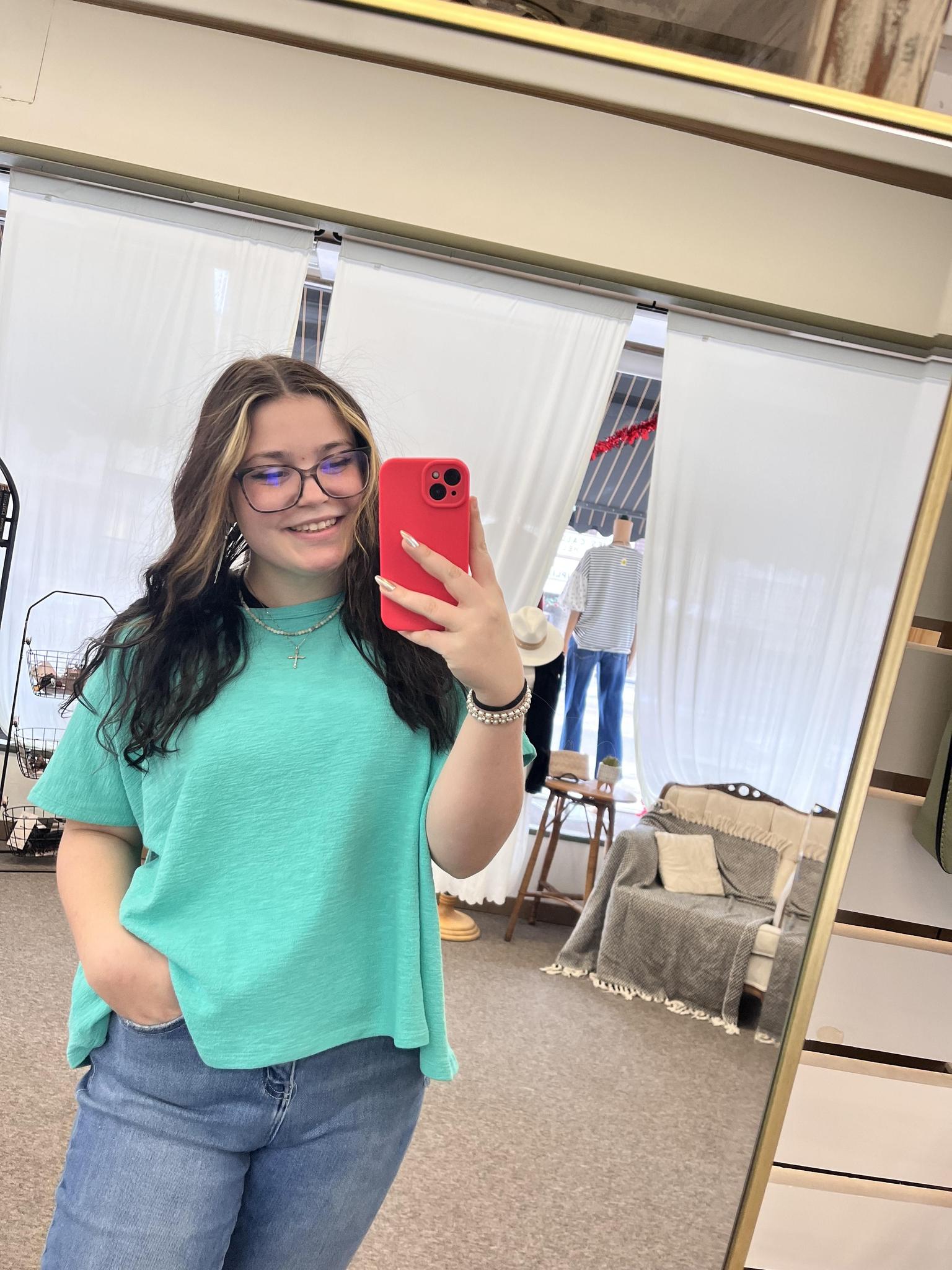 Cotton Oversized Tee - Mint