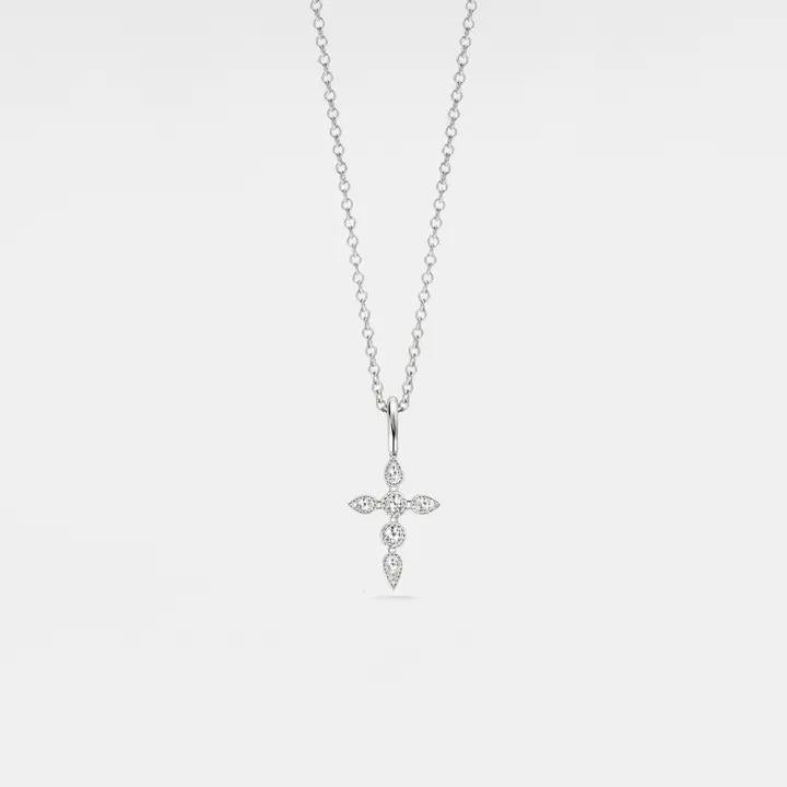 Moissanite Cross Pendant Necklace