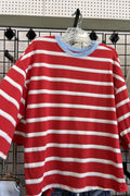 Racing Red Striped Bow Tie Hollowed Back Tee