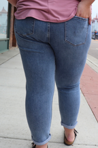 Kancan Mid Rise Slim Boyfriend Jeans