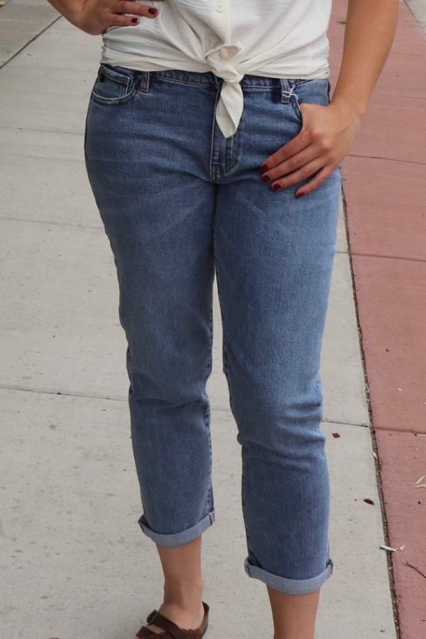 Kancan Mid Rise Slim Boyfriend Jeans