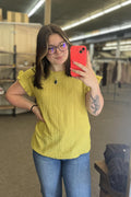 Short-Sleeve Hollow-Out Top