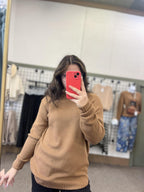 Round Neck Sweater - Deep Camel