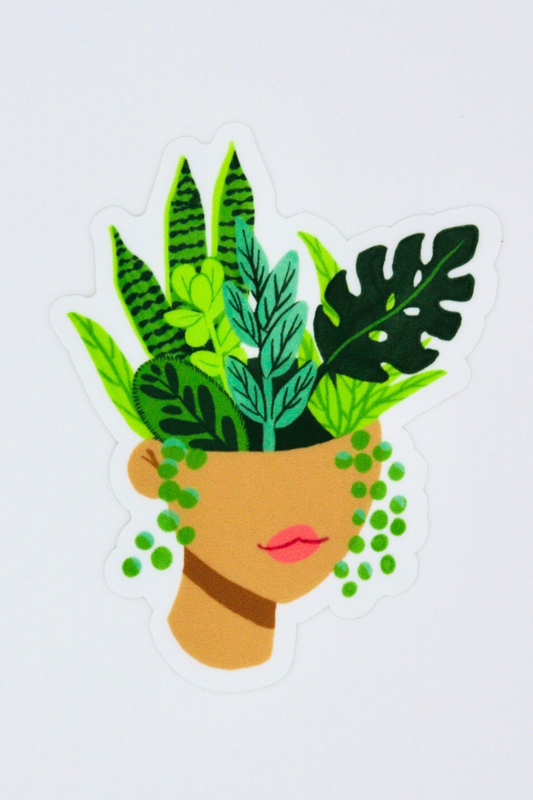 Head Planter Pot Sticker