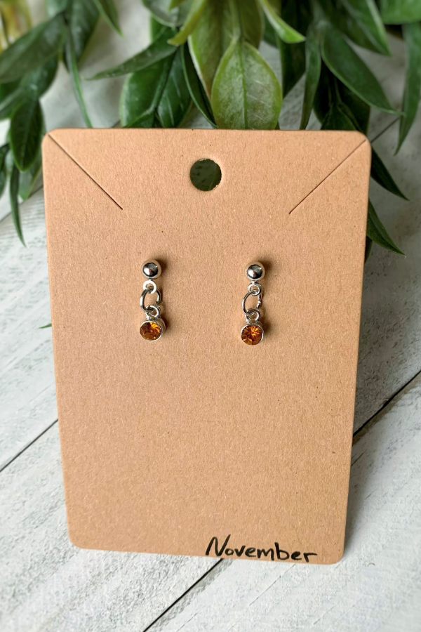 Birthstone Earrings Silver