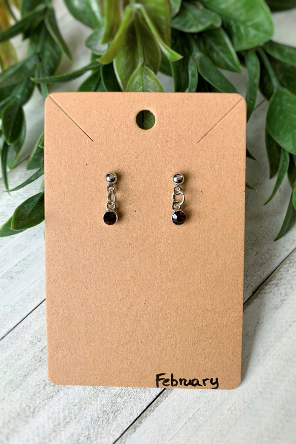 Birthstone Earrings Silver
